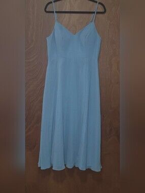 Azazie Sky Blue V-Neck Spaghetti Strap Maxi Dress